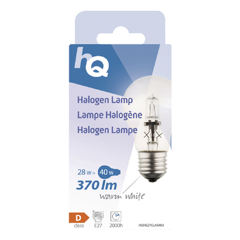 HQHE27CLAS002 Halogeenlamp e27 a55 28 w 370 lm 2800 k Verpakking foto
